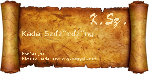 Kada Szörény névjegykártya